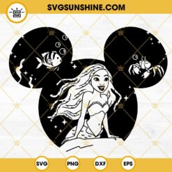 The Little Mermaid 2023 Mickey Ears SVG, Afro Ariel Princess Mouse Ears SVG PNG DXF EPS Files