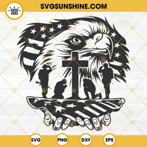 Military Eagle Svg, US Eagle Soldier Kneeling Svg, Veterans day Svg ...