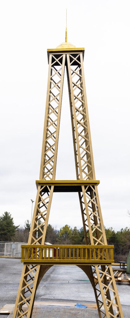 Sculpture created by trade students at Southwest, Eiffel Tower.