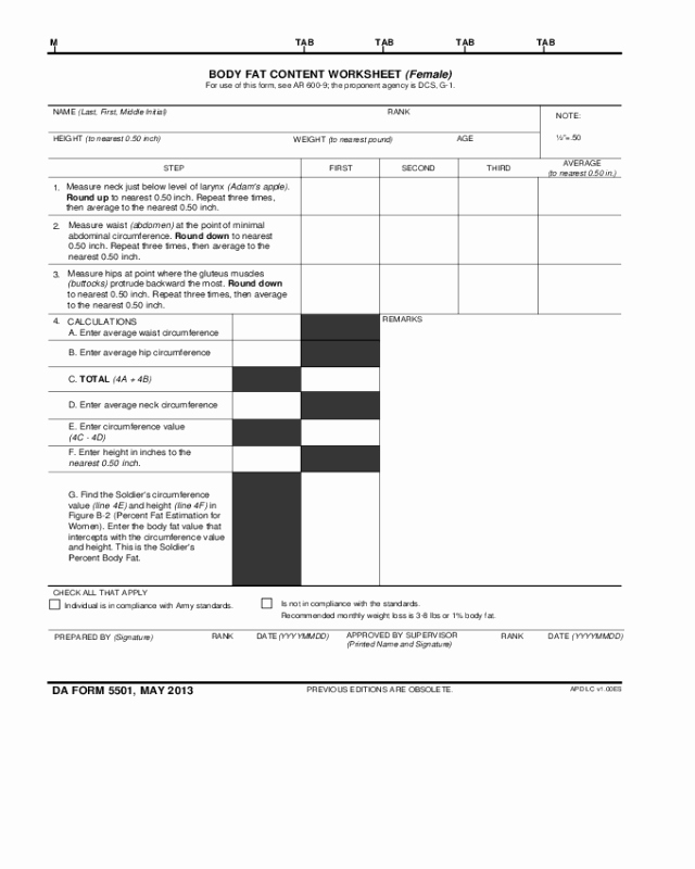 Army Height and Weight Female Lovely 2019 Army Height and Weight form Fillable Printable Pdf