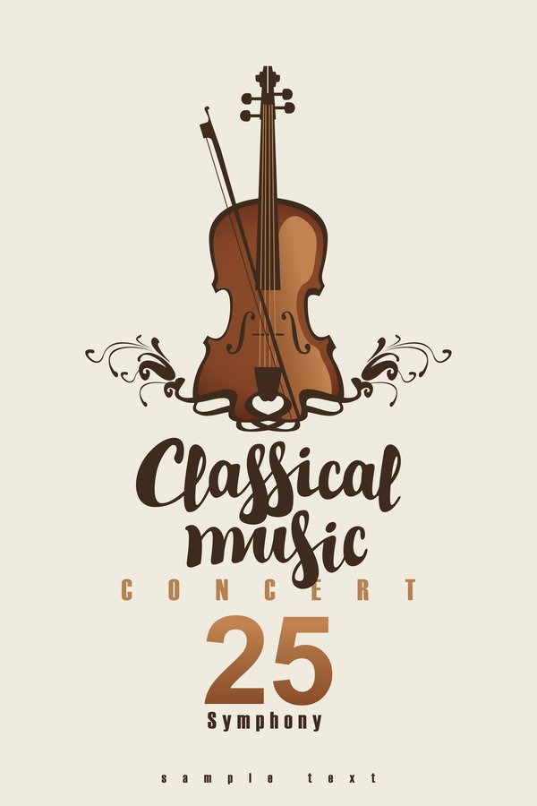 Classical Music Concert Posters Awesome Classical Music Retro Concert Poster Template 10 Vector