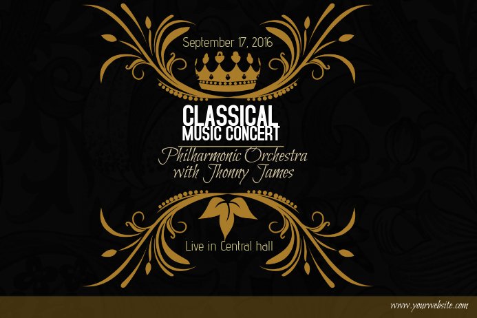 Classical Music Concert Posters Best Of Classical Music Concert Gold Poster Template