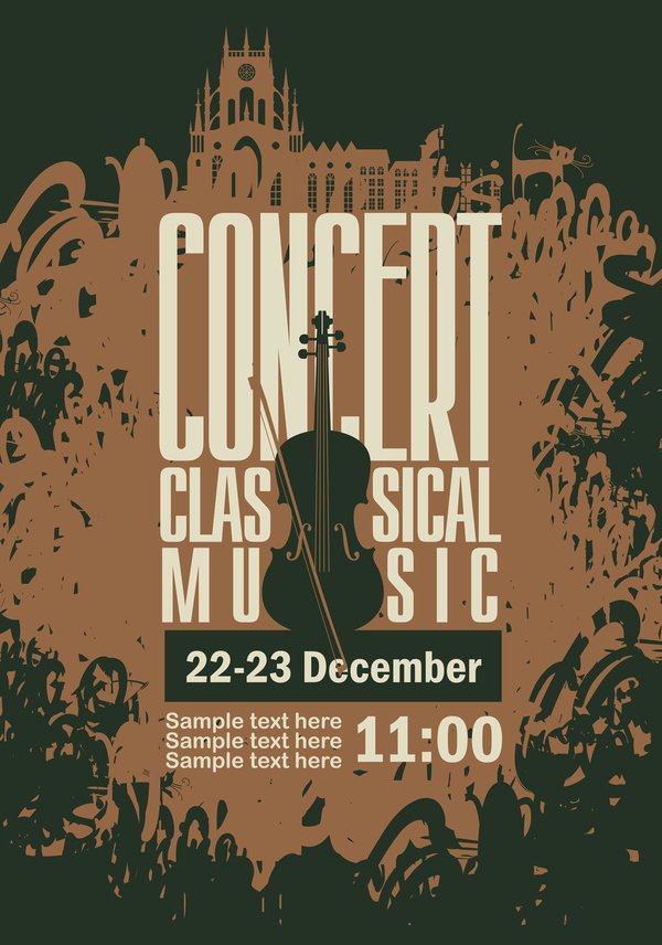 Classical Music Concert Posters Best Of Classical Music Retro Concert Poster Template 06 Free