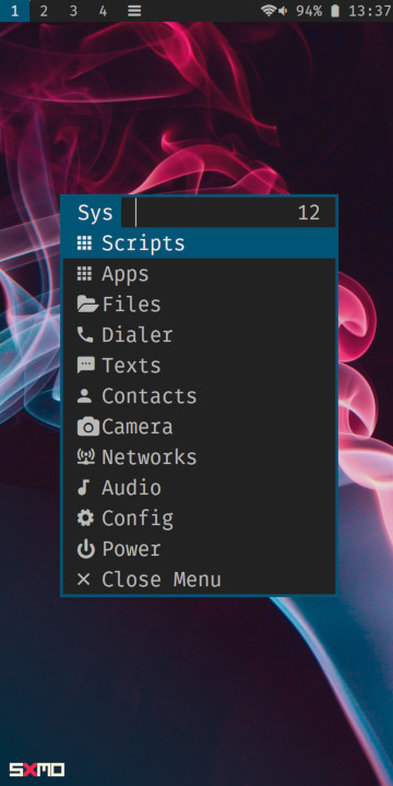 Screenshot of dmenu