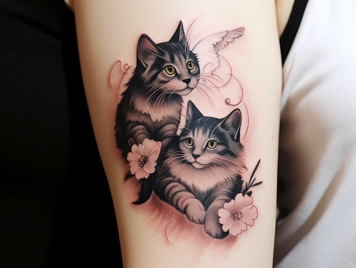 Whiskered Duos: Two Cats Tattoo Designs + Ideas