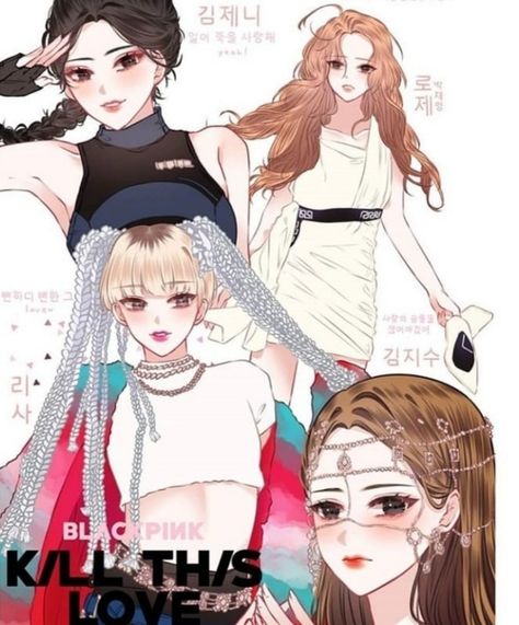 Vui tươi cùng hình ảnh anime blackpink khó cưỡng