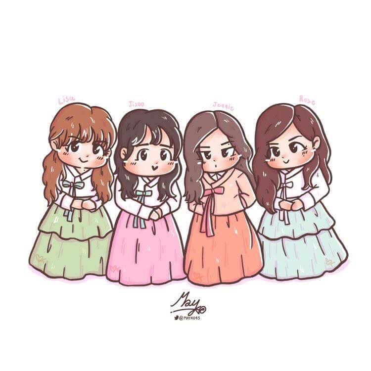 Vẽ Lisa Rose Jennie Chibi Blackpink - \