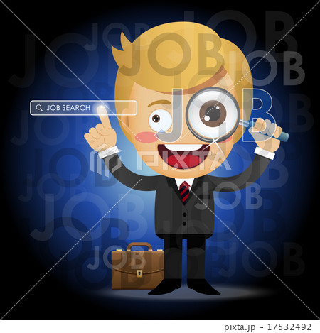 businessman with magnifying glass search for job 17532492