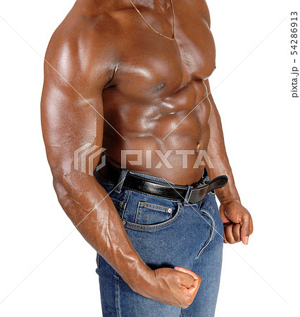 The close up torso of a black man bodybuilder 54286913