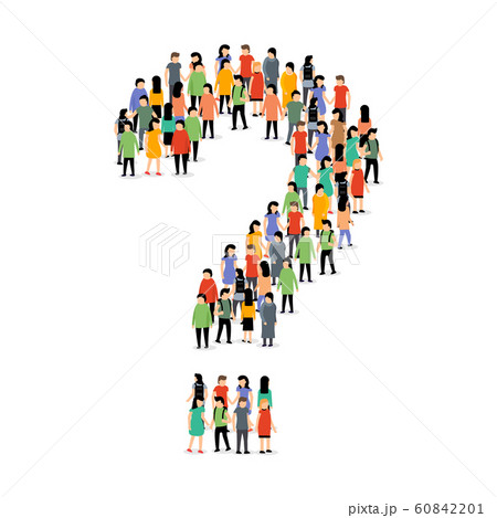 People group question shape crowd. People question silhouette person 60842201