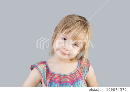 Cute child girl looking at camera, portrait 106074572