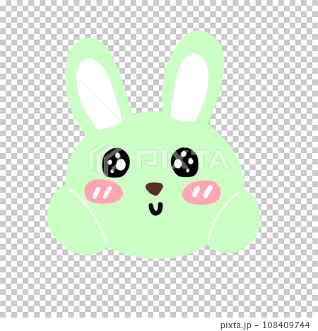 Green Rabbit Bunny Easter Festival Bunny Head Cartoon illustration Cute Rabbit Cute Animal 108409744