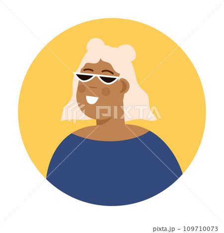 Modern circle avatar. Character face, head portrait. Cool creative user profiles. Flat graphic vector illustration EPS10 109710073