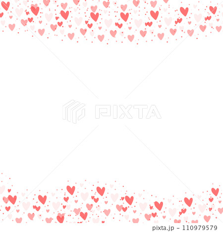 hearts valentine day border cute frame banner	 110979579