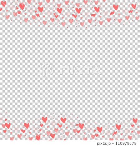 hearts valentine day border cute frame banner	 110979579