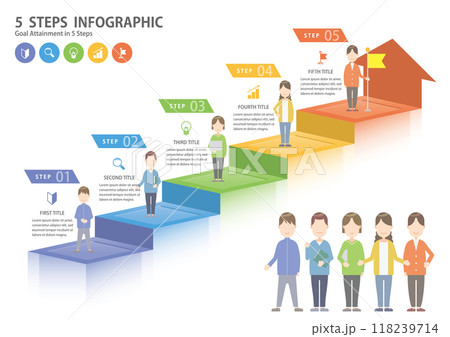 インフォグラフィックス 5ステップ06　5 Steps Infographics 118239714