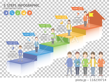 インフォグラフィックス 5ステップ06　5 Steps Infographics 118239714