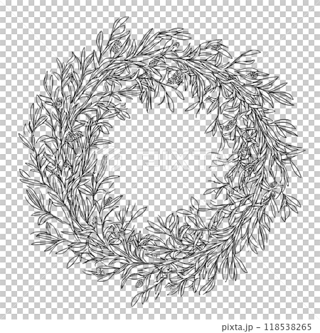 A Beautiful Decorative Wreath Design Perfect for Enhancing Seasonal Decor and Crafts 118538265