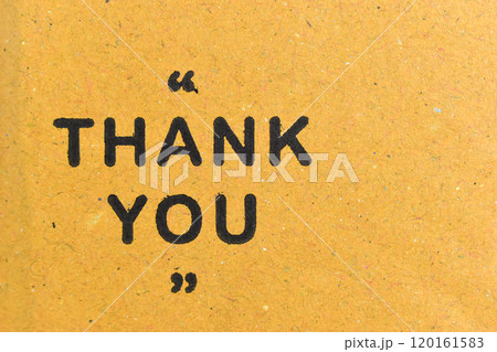 thank you wording on cardboard box texture background 120161583