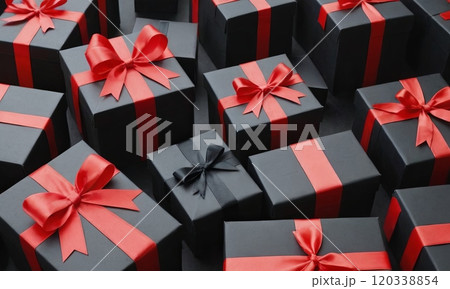 gift boxes with red bow 120338854