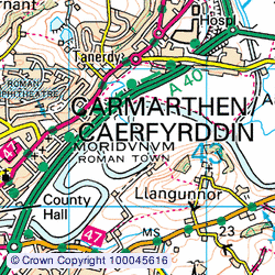 1:50,000 Modern Day Landranger(TM) Map © Crown Copyright