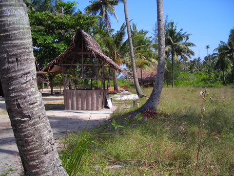 hut in remote village in bintan indonesia