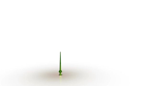 3d rendering of a flower growth in a white studio with alpha matt animation