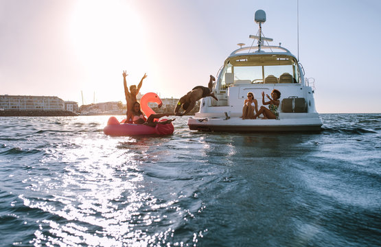 Young people having fun on their summer vacation