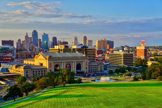 Kansas City Skyline at sunset