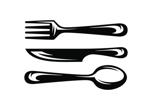 Fork And Spoon Silhouette Images – Browse 53,836 Stock Photos, Vectors ...