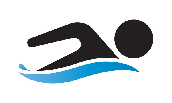 Swim logo for application or website. Swimming championship icon.