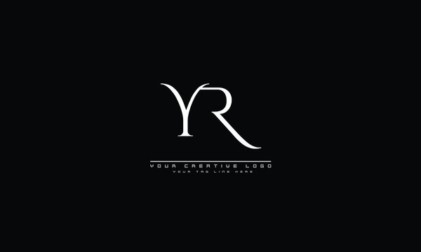 YR RY abstract vector logo monogram template