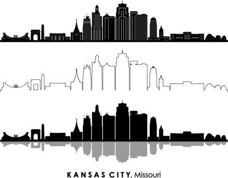 KANSAS CITY Missouri USA City Skyline Vector
