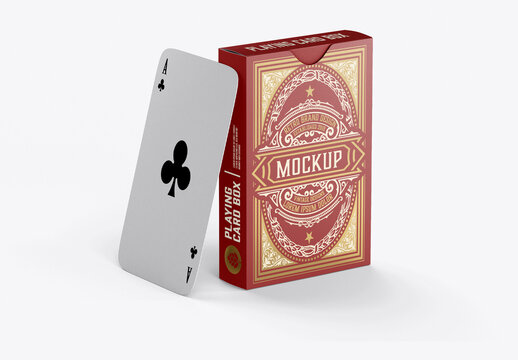 Box with Playing Cards Mockup