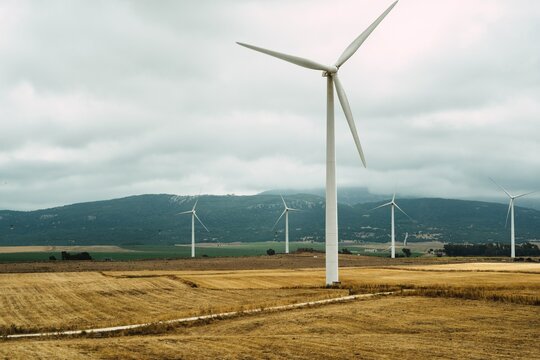 Wind turbine near mountains