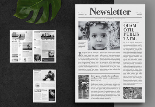 Newsletter Layout with Gray Accents