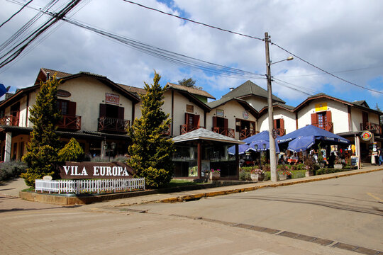 houses and characteristic architecture of Monte Verde, district of Camanducaia, interior of Minas Gerais