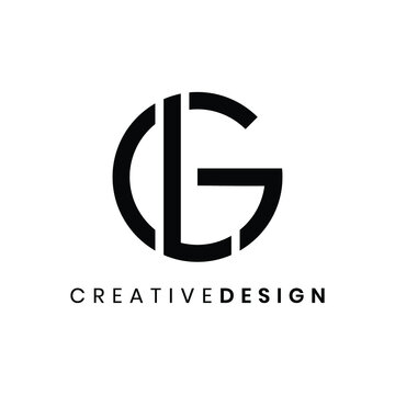 Modern circle letter GL or LG logo design vector