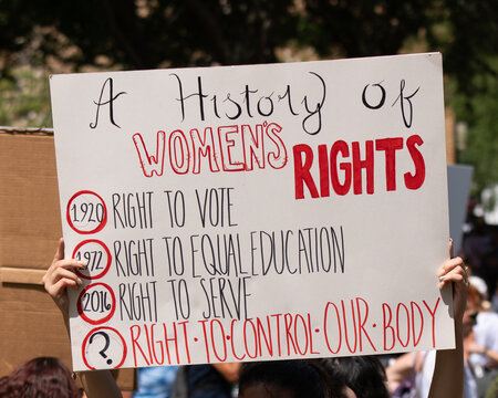 Woman Holding a Sign at the ‘Bans Off Our Bodies’ Protests Defending Abortion Rights	