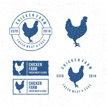 chicken silhouette vector for chicken farm logo