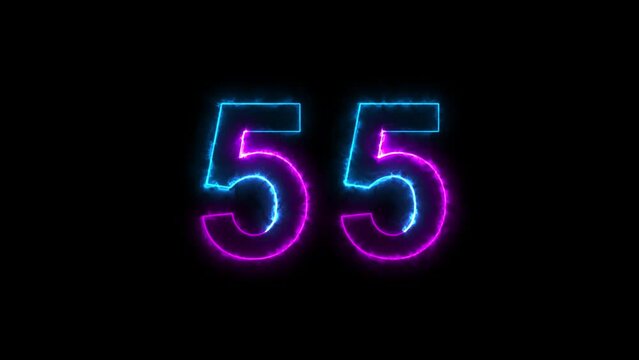 Timecode countdown glitch malfunction real time one minute 24 fps. 60 seconds countdown neon.