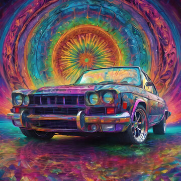 rainbow car