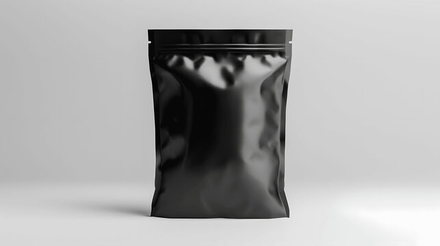 Blank black chip packaging mockup on white background