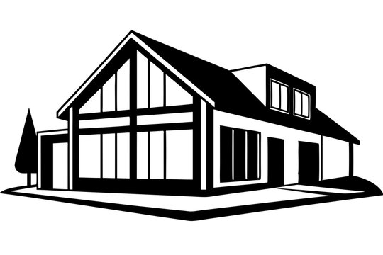 morden house silhouette Vector illustration graphic design.