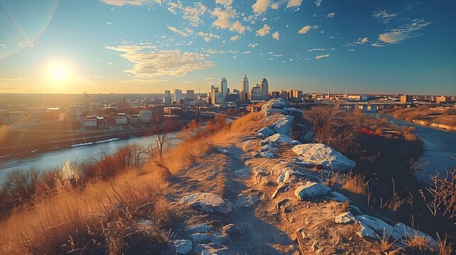 Panoramic view of Kansas City skyline