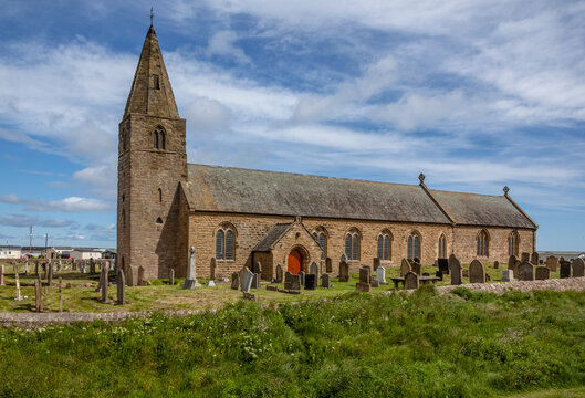 St Bartholomew church, Newbiggin-by-the-Sea. Northumberland, UK