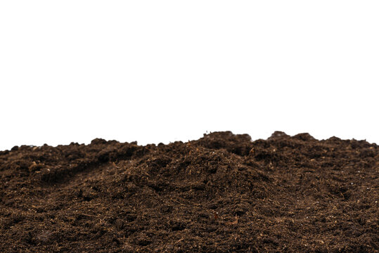 Soil for plant isolated on white background.