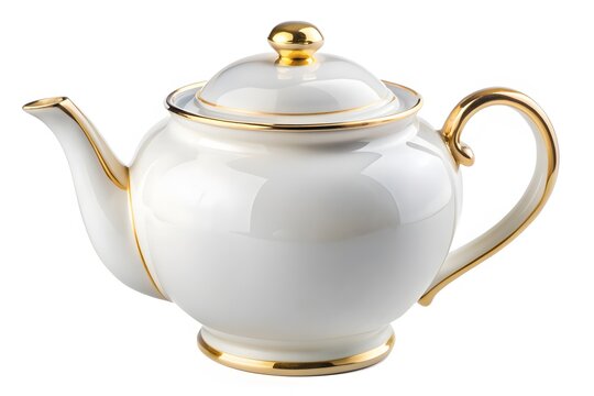 Ceramic smoke color teapot on white background
