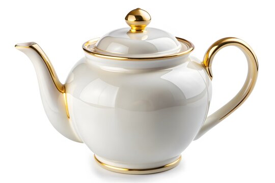 Ceramic smoke color teapot on white background
