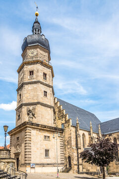 View at the Saint Bartholomew church in the streets of Altenburg - Germany